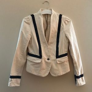 LOFT Canvas Blazer with Ribbon Detail